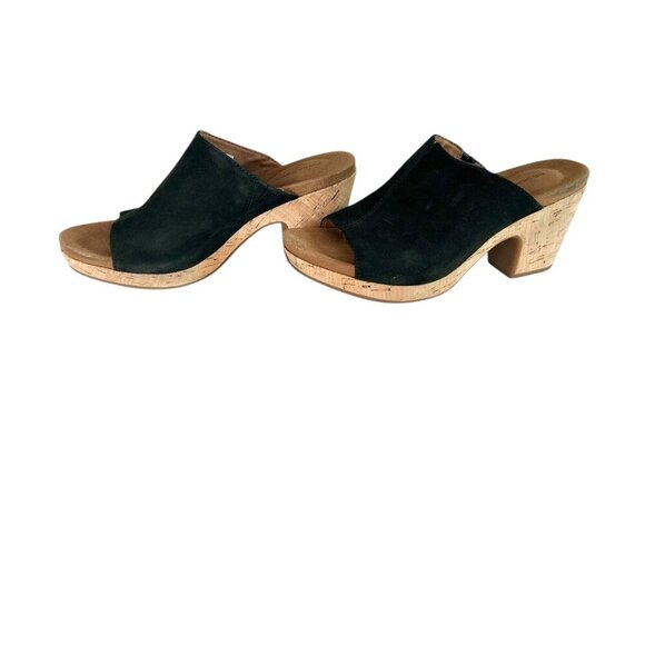 Rockport CH6142 Women's Sz 7 Black Leather Slip-On Block Heel Slide Sandal New - Picture 3 of 7